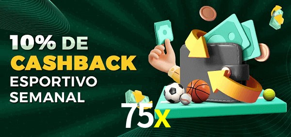 10% de bônus de cashback na 75x